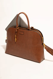 Bolsa Tote Santa Lolla Marrom Alça Dupla