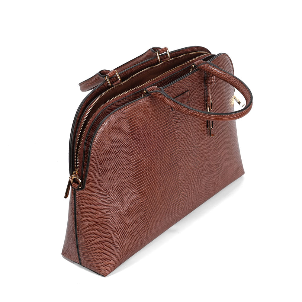 Bolsa Tote Santa Lolla Marrom Alça Dupla