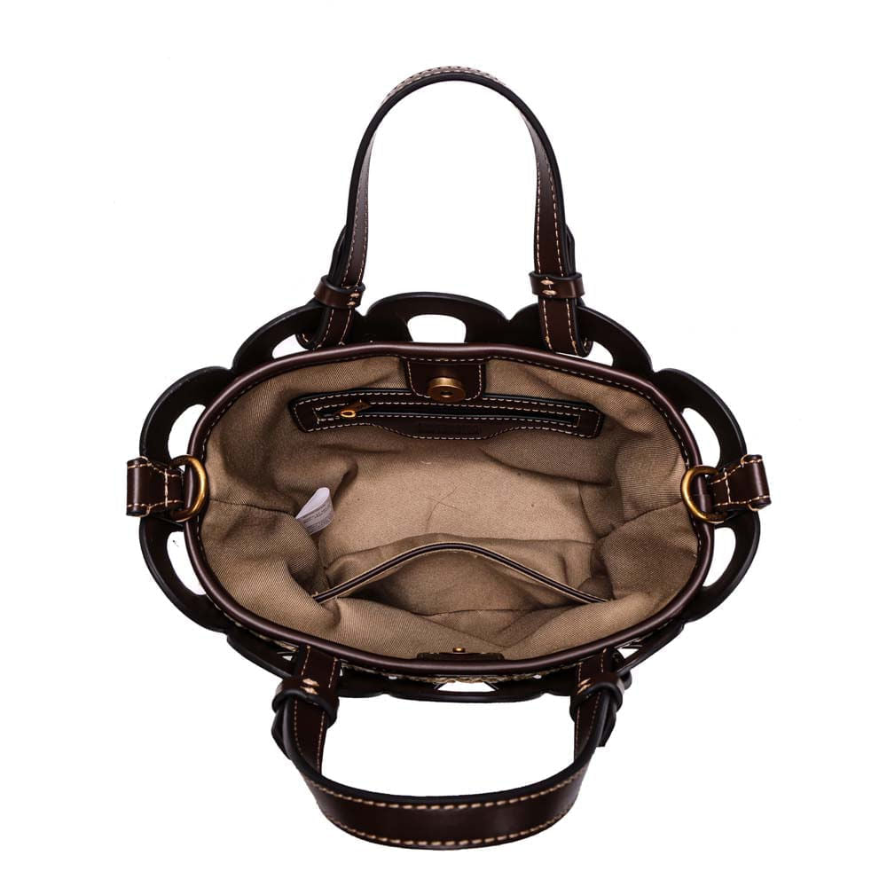 Bolsa Tote Santa Lolla Marrom Alça Tiracolo