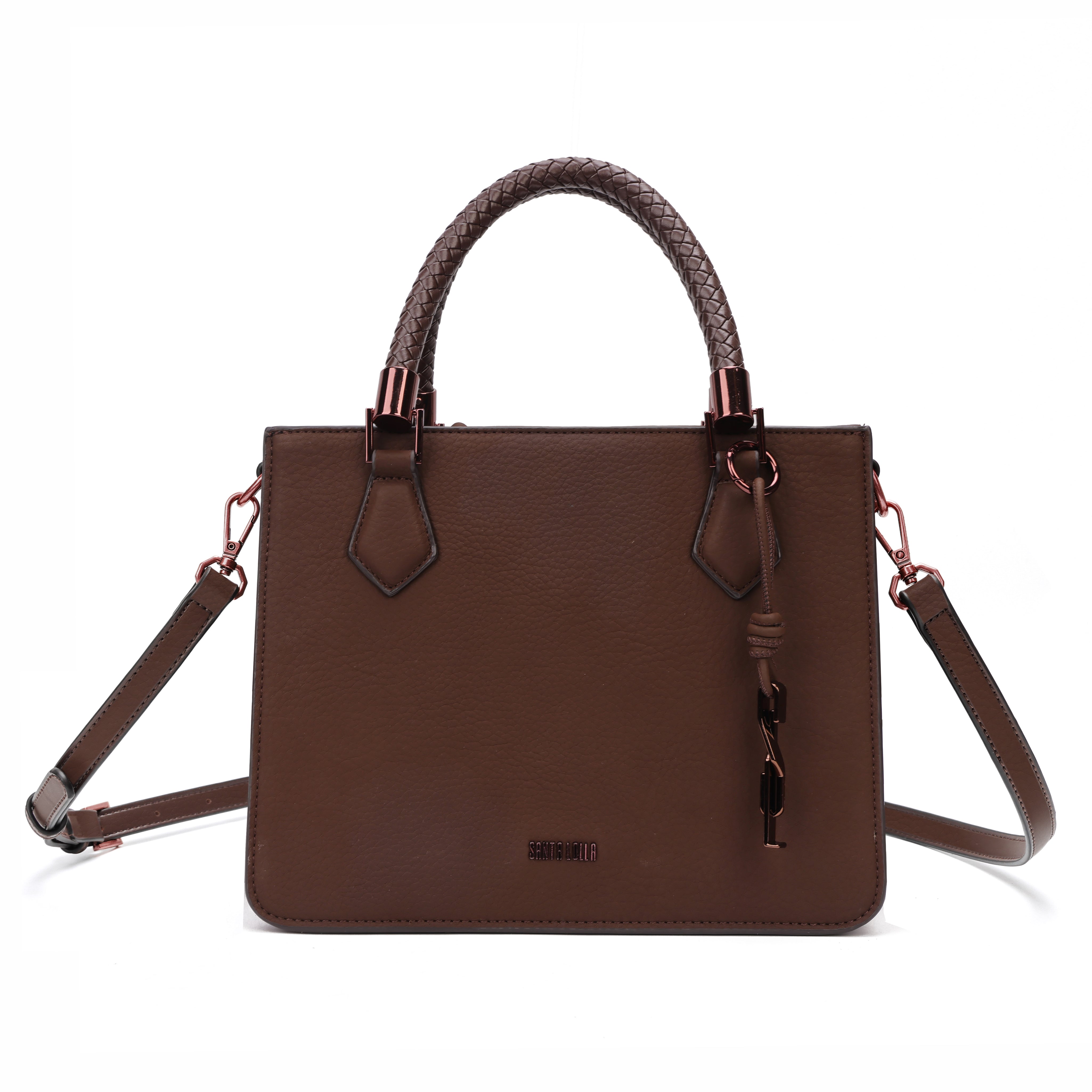 Bolsa Tote Santa Lolla Marrom Alça Trançada