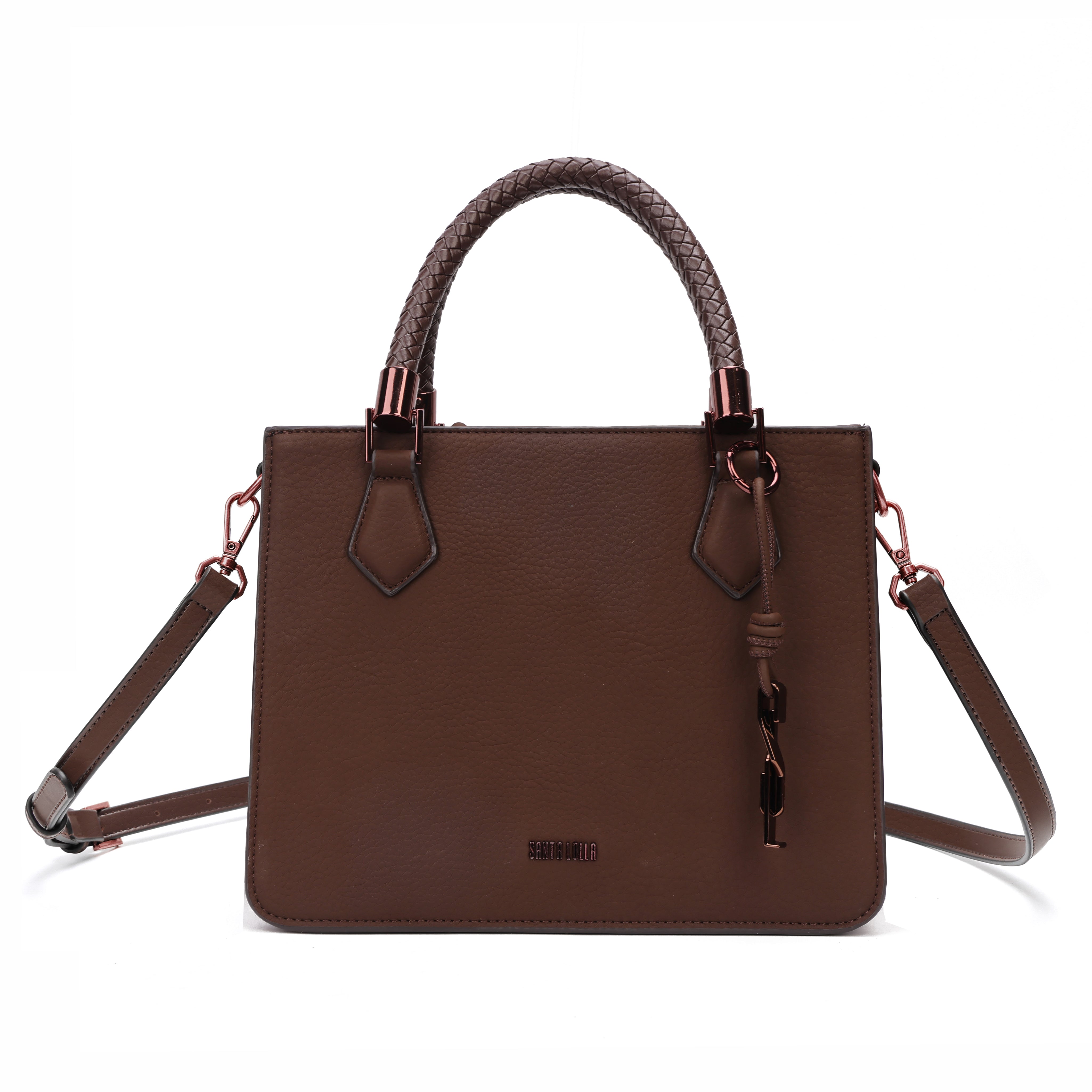 Bolsa Tote Santa Lolla Marrom Alça Trançada