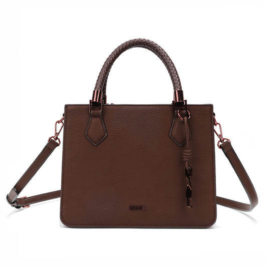 Bolsa Tote Santa Lolla Marrom Alça Trançada