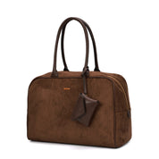 Bolsa Tote Santa Lolla Marrom Camurça Grande