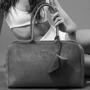 Bolsa Tote Santa Lolla Marrom Camurça Grande