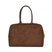 Bolsa Tote Santa Lolla Marrom Camurça Grande