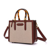 Bolsa Tote Santa Lolla Marrom Canvas Duas Alças 
