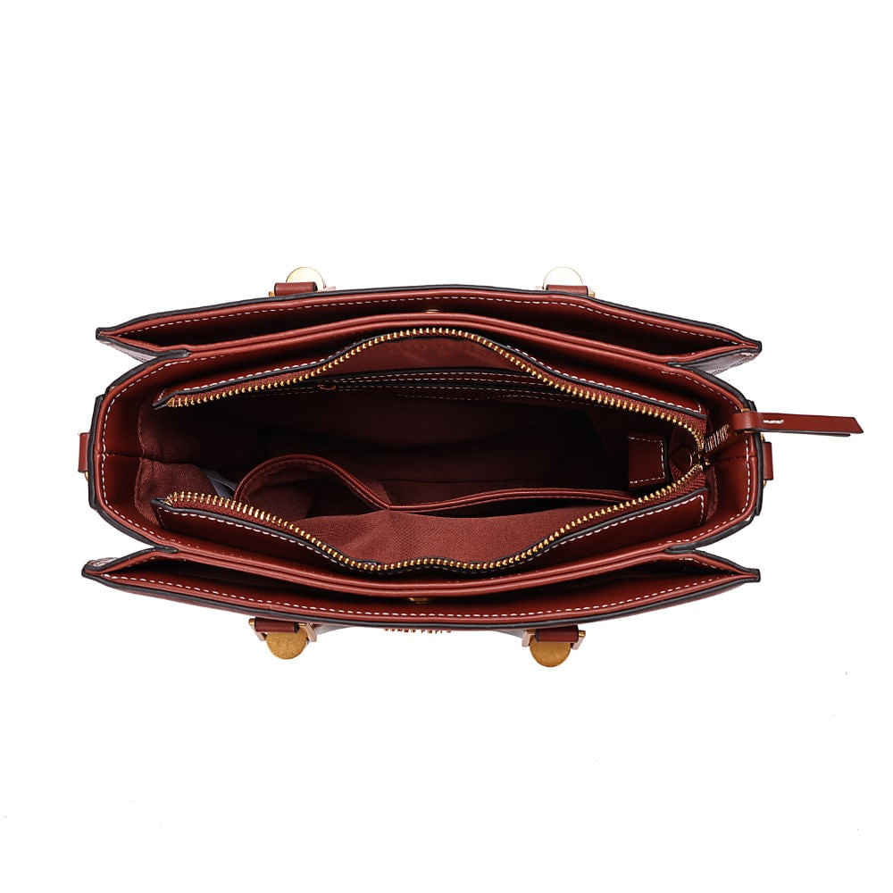 Bolsa Tote Santa Lolla Marrom Canvas Duas Alças 