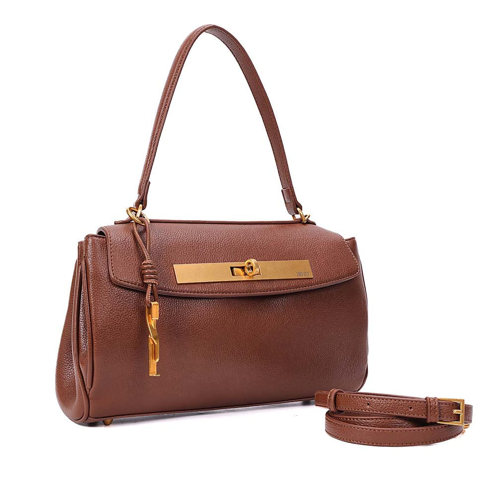 Bolsa Tote Santa Lolla Marrom Floater Alça Dupla