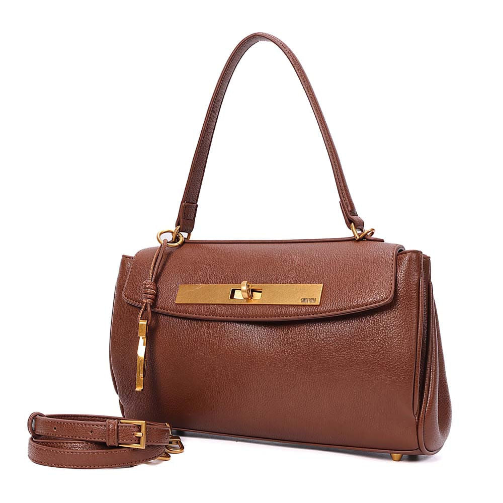Bolsa Tote Santa Lolla Marrom Floater Alça Dupla