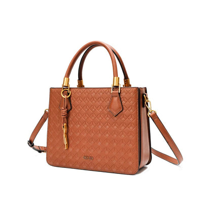 Bolsa Tote Santa Lolla Marrom Texturizada Alça Longa