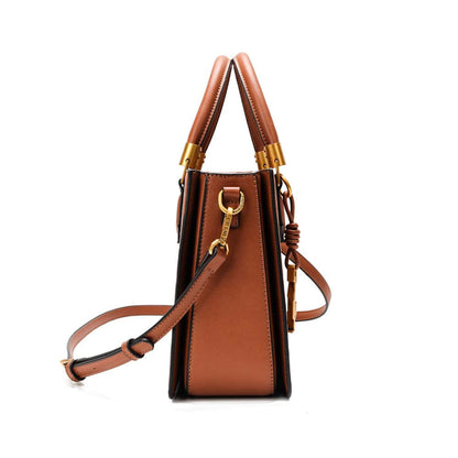 Bolsa Tote Santa Lolla Marrom Texturizada Alça Longa