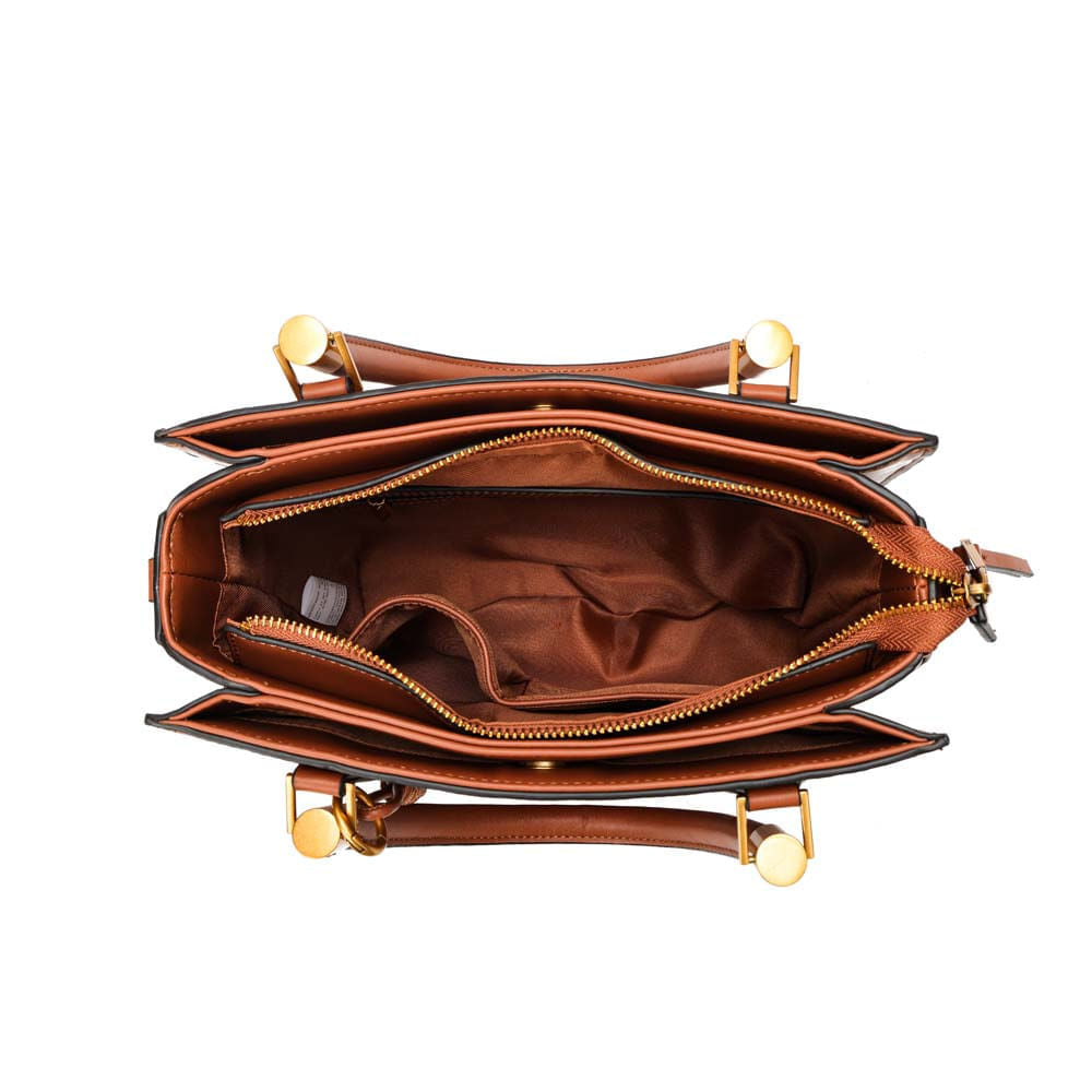 Bolsa Tote Santa Lolla Marrom Texturizada Alça Longa