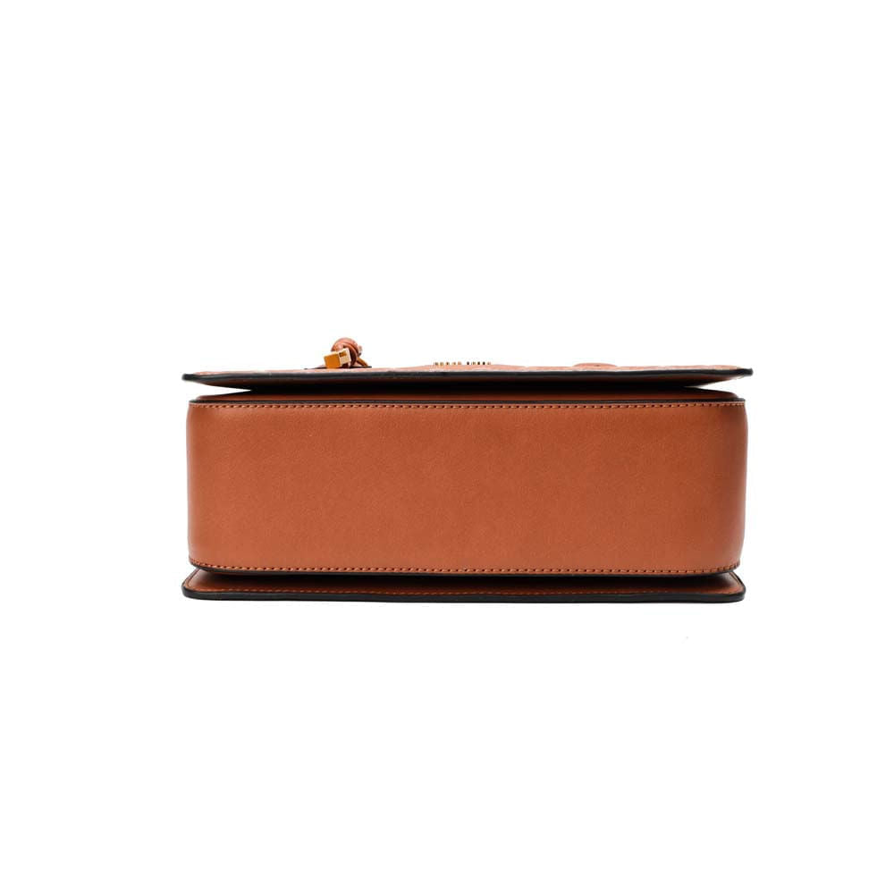 Bolsa Tote Santa Lolla Marrom Texturizada Alça Longa