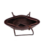 Bolsa Tote Santa Lolla Marrom Trançada Zíper