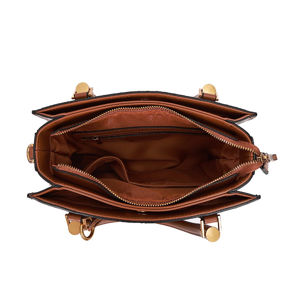 Bolsa Tote Santa Lolla Marrom Tressê Alça Tiracolo