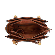 Bolsa Tote Santa Lolla Marrom Tressê Alça Tiracolo