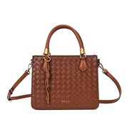 Bolsa Tote Santa Lolla Marrom Tressê Alça Tiracolo
