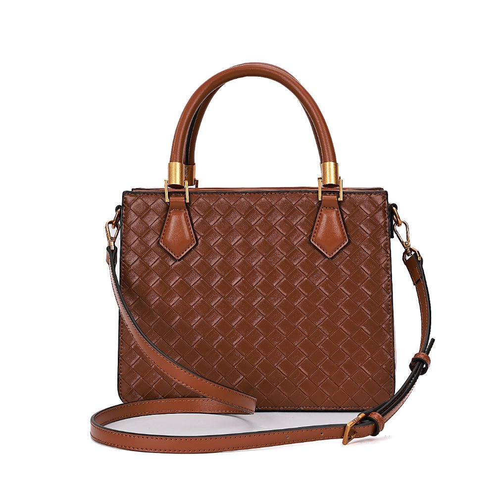 Bolsa Tote Santa Lolla Marrom Tressê Alça Tiracolo