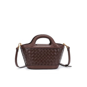 Bolsa Tote Santa Lolla Marrom Tressê Alça Tiracolo