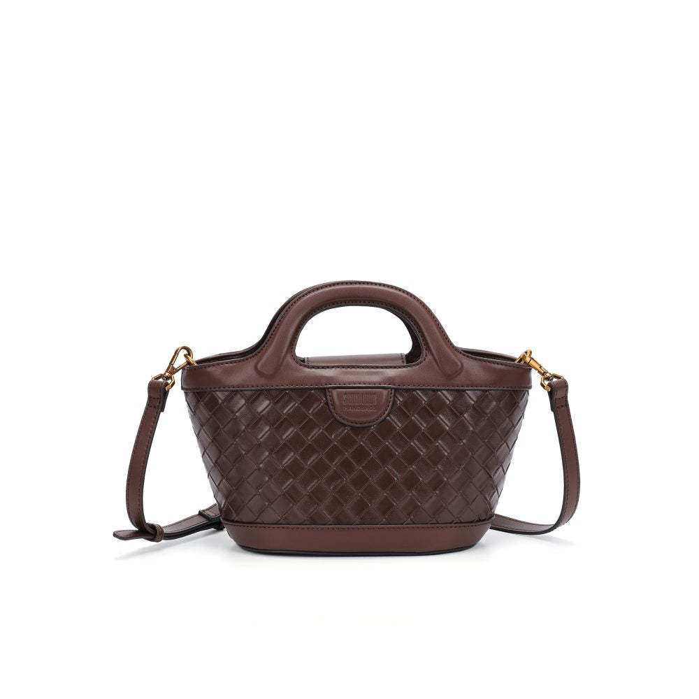 Bolsa Tote Santa Lolla Marrom Tressê Alça Tiracolo