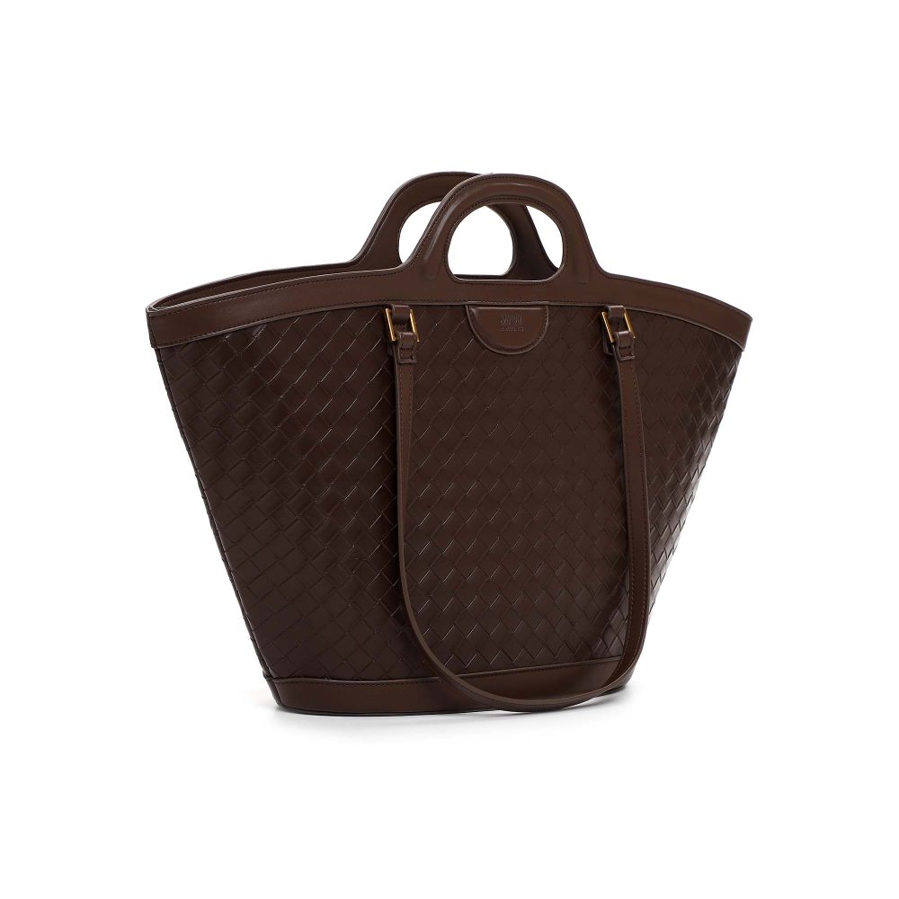 Bolsa Tote Santa Lolla Marrom Tresse Tramada