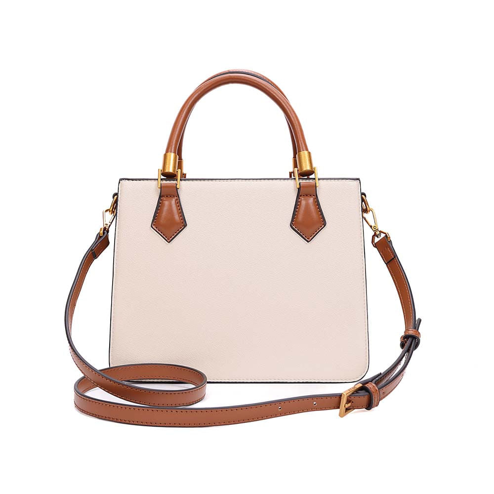 Bolsa Tote Santa Lolla Off White Bicolor Alça Longa