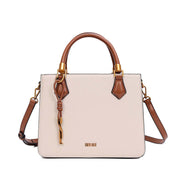 Bolsa Tote Santa Lolla Off White Bicolor Alça Longa