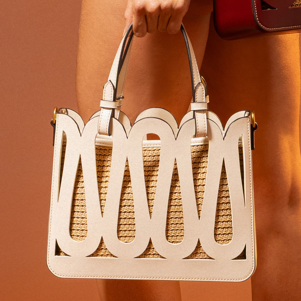 Bolsa Tote Santa Lolla Off White Recorte Vazado