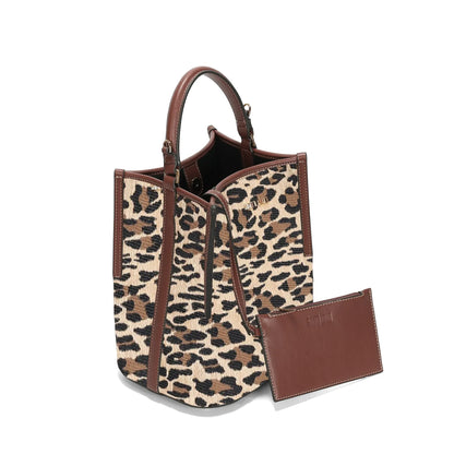 Bolsa Tote Santa Lolla Onça Tramado Alça Dupla