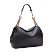 Bolsa Tote Santa Lolla Preta Alça Corrente Dourada