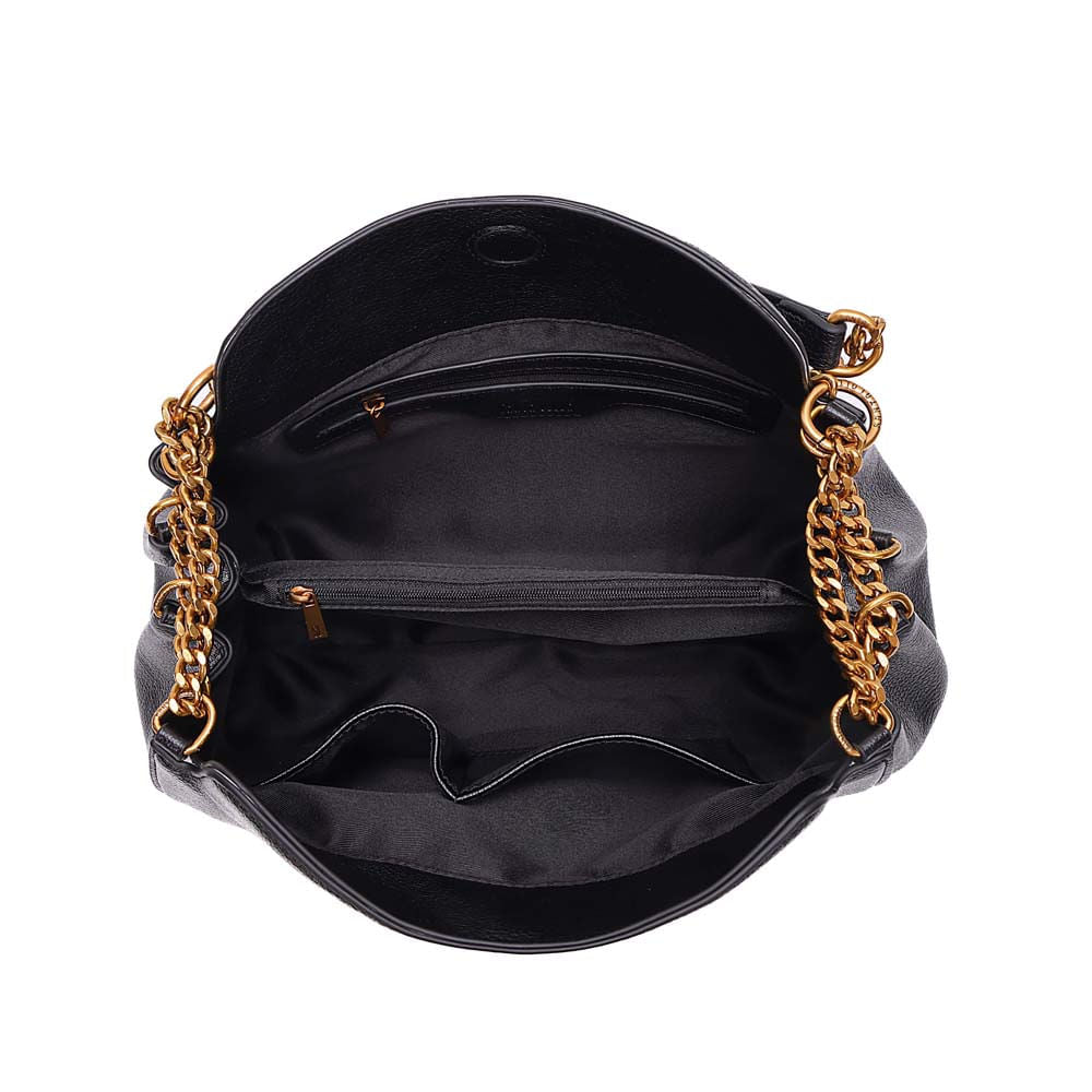 Bolsa Tote Santa Lolla Preta Alça Corrente Dourada