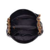 Bolsa Tote Santa Lolla Preta Alça Corrente Dourada