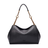 Bolsa Tote Santa Lolla Preta Alça Corrente Dourada