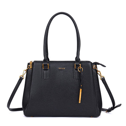 Bolsa Tote Santa Lolla Preta Alça Dupla Tiracolo