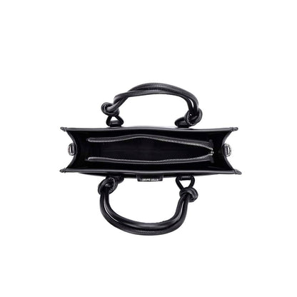 Bolsa Tote Santa Lolla Preta Alça Longa E Pingente