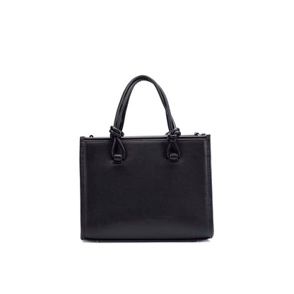 Bolsa Tote Santa Lolla Preta Alça Longa E Pingente