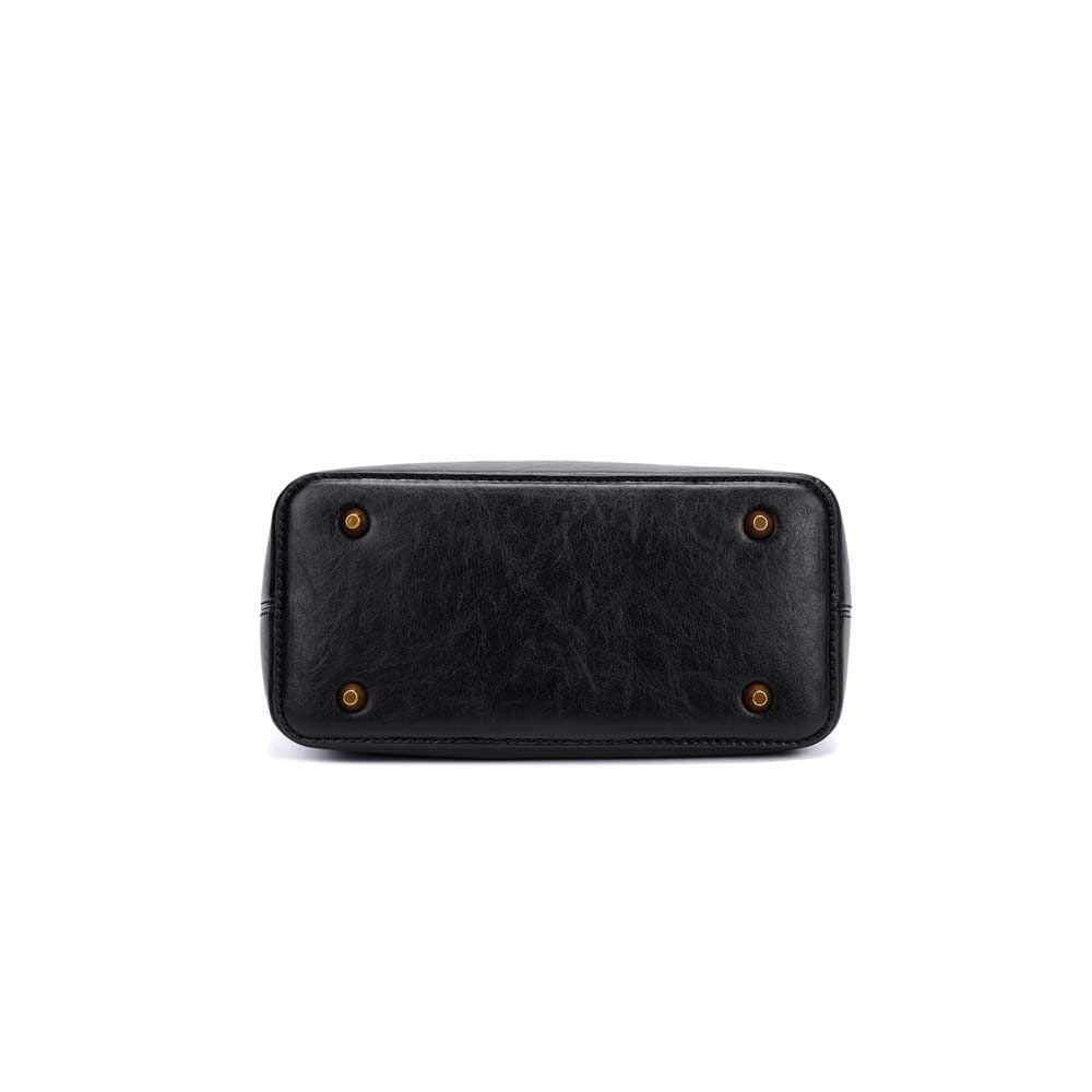 Bolsa Tote Santa Lolla Preta Alça Metal Dourada