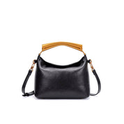 Bolsa Tote Santa Lolla Preta Alça Metal Dourada