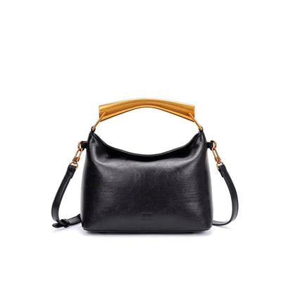 Bolsa Tote Santa Lolla Preta Alça Metal Dourada