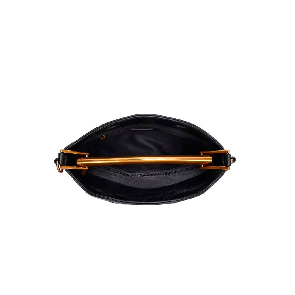 Bolsa Tote Santa Lolla Preta Alça Metal Dourada