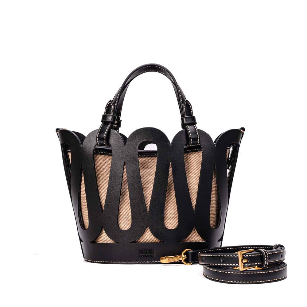 Bolsa Tote Santa Lolla Preta Alça Tiracolo