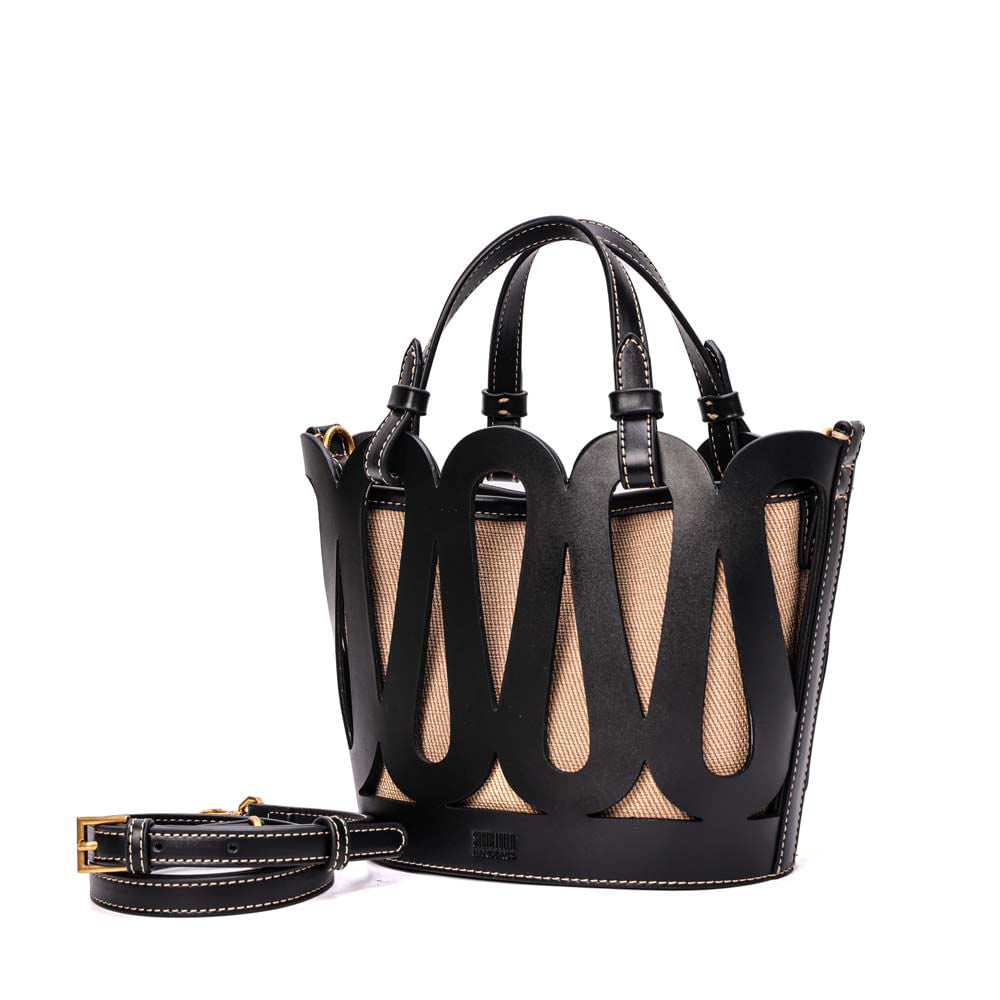 Bolsa Tote Santa Lolla Preta Alça Tiracolo