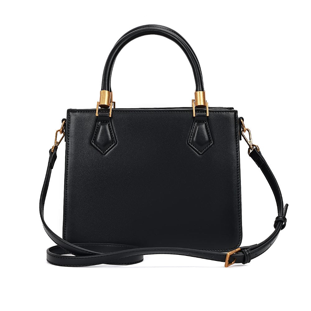Bolsa Tote Santa Lolla Preta Alça Tiracolo Dourado