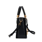 Bolsa Tote Santa Lolla Preta Alça Tiracolo Dourado