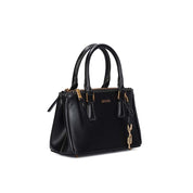 Bolsa Tote Santa Lolla Preta Costura Contrastante
