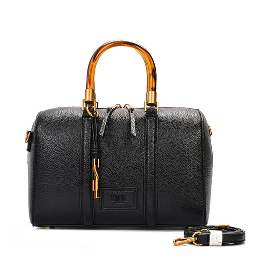 Bolsa Tote Santa Lolla Preta Couro Floater Alça Âmbar