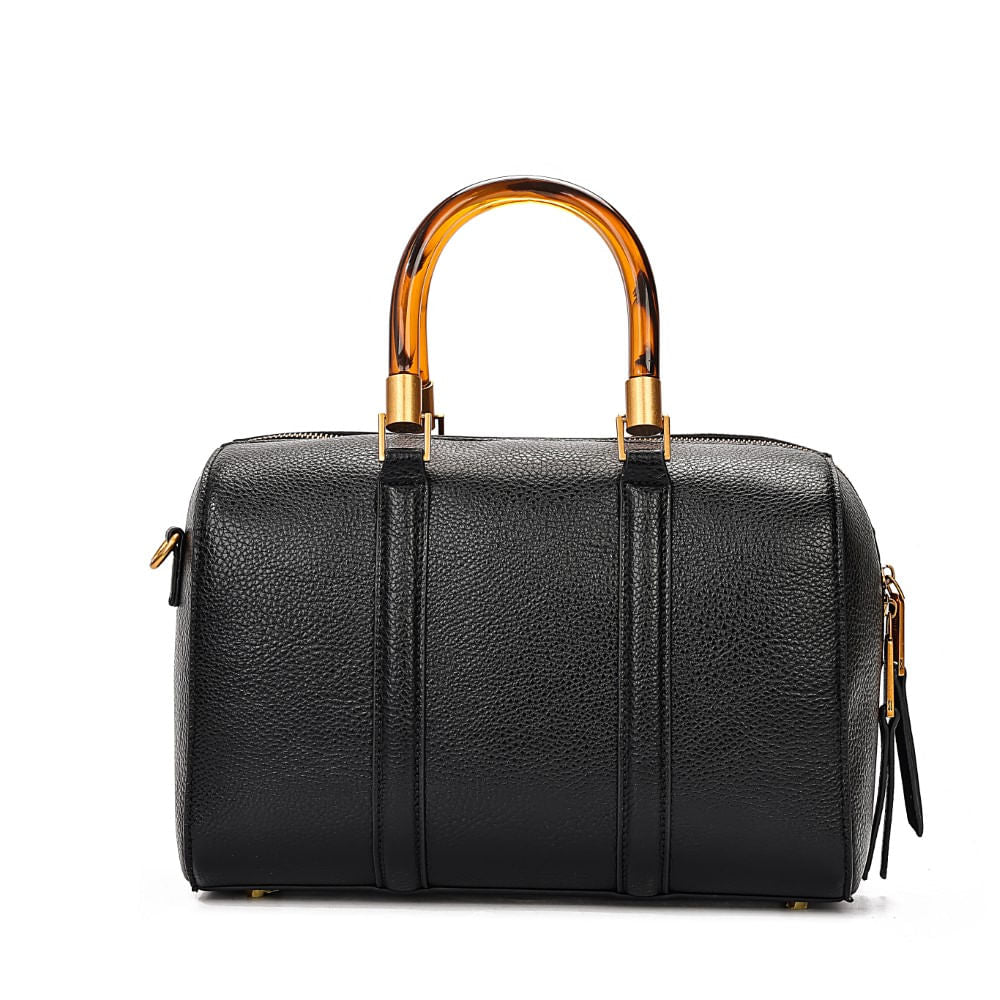 Bolsa Tote Santa Lolla Preta Couro Floater Alça Âmbar