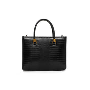Bolsa Tote Santa Lolla Preta Croco Alça Tiracolo