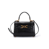 Bolsa Tote Santa Lolla Preta Croco Alça Tiracolo
