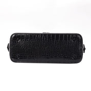 Bolsa Tote Santa Lolla Preta Croco Duas Alças